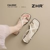 ZHR时尚凉鞋2025新款夏季罗马夹趾女款平底交叉配裙子外穿凉鞋 商品缩略图7
