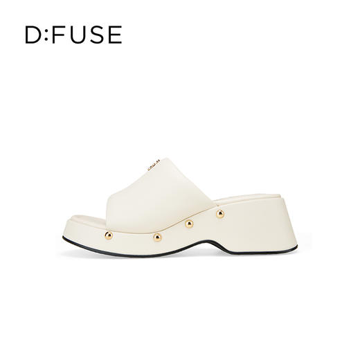 【张小婉同款】Dfuse迪芙斯2025夏季新款露趾拖鞋增高厚底坡跟凉拖DFD2110024 商品图6