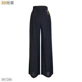 女裤春夏季韩版松紧腰国风醋酸麻感直筒托底裤    AC-5K7266