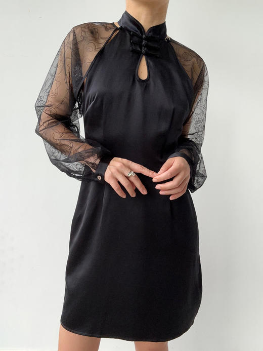 丝所｜24W025A 两件套蕾丝连衣裙［ 黑 ] 商品图7