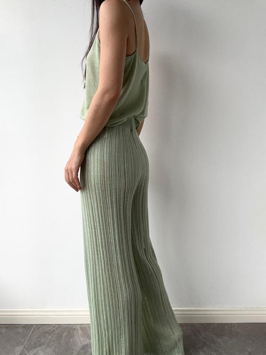 ZAANLI｜ZNSS25029 汉麻天丝肌理针织长裤 [ 棕 / 绿 ] 商品图9