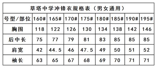 草塔中学—冲锋衣（含内胆，可脱卸，不含校徽）（★温馨提示：单件商品可加入购物车一起结算，三件包邮哦^_^） 商品图2