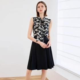 IWY/时尚高级感衬衫套装女夏季新款黑白碎花衬衣半裙两件套OL职业装B552+S2297