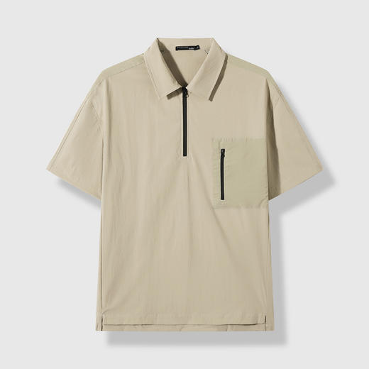 GXG男装25夏季时尚拉链口袋翻领简约通勤休闲男式短袖POLO衫K&C 商品图8