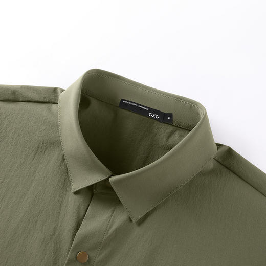GXG男装25夏季简约翻领工装休闲垂顺轻薄男式短袖衬衫K&C 商品图10