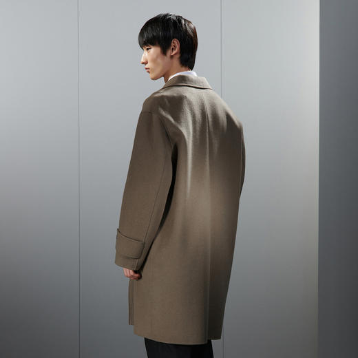 GXG男装  多色分割设计简约长款毛呢大衣外套男士   冬季热卖气质大衣 商品图4