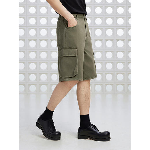 GXG男装 彩色牛仔工装短裤大口袋休闲短裤通勤男裤 2025夏季热卖 商品图2