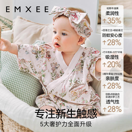 【宝宝服饰】嫚熙果果衣婴儿连体衣纱罗夏季薄款宝宝衣服新生儿爬服和尚服 商品图1