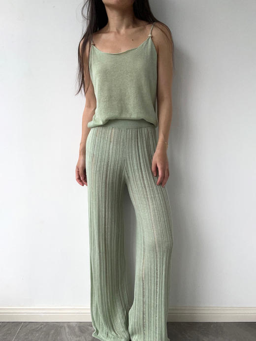 ZAANLI｜ZNSS25022 汉麻天丝卷边吊带针织背心 [ 绿 /  杏 / 棕 ] 商品图12