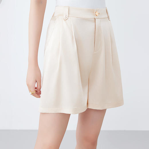 「高货oyg」全新升级【铂金会员293/天猫399/差价106】(10535)洛诗琳缎面真丝女裤2025夏季新款高腰显瘦纯色桑蚕丝短裤 商品图2