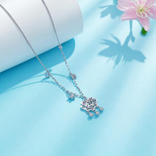 【限时8.8折】【线上铂金馆】PT950 #招财纳福 铂金镂空AB调节铃铛流苏福字星星铜钱图案锁包套链(PTTL00047)预售产品下单后不退款不退货不换货不补差价) 商品图1