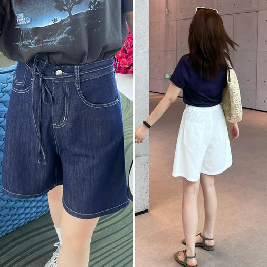 特  2506306    A字版型 宽松弹力中裤 商品图0