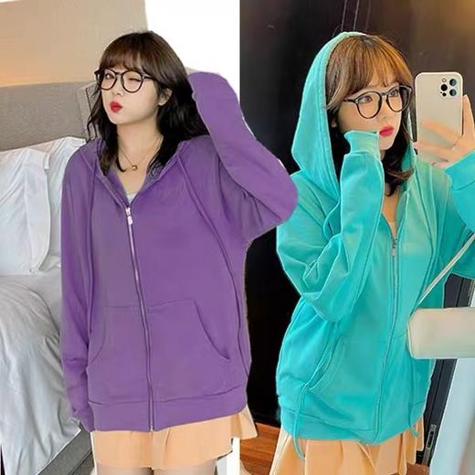 【诗铭洛可】W574刺绣卫衣连帽毛圈棉外套A12-3 商品图0