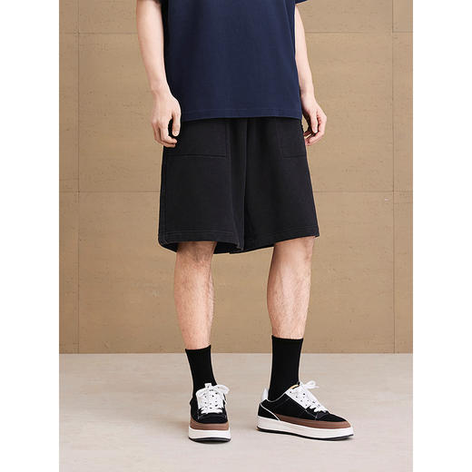 GXG男装 针织毛圈休闲短裤通勤水洗五分裤男轻薄裤 2025夏季热卖 商品图3