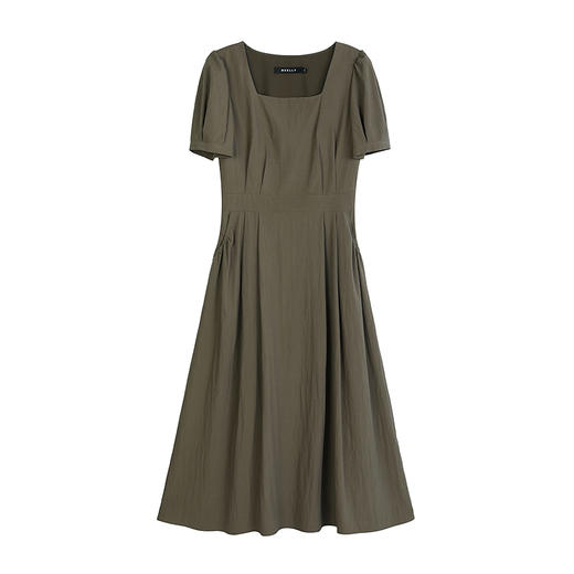 NEELLY纳俪商场同款夏季新款法式复古方领连衣裙女收腰显瘦长裙N25051Y01128 商品图3