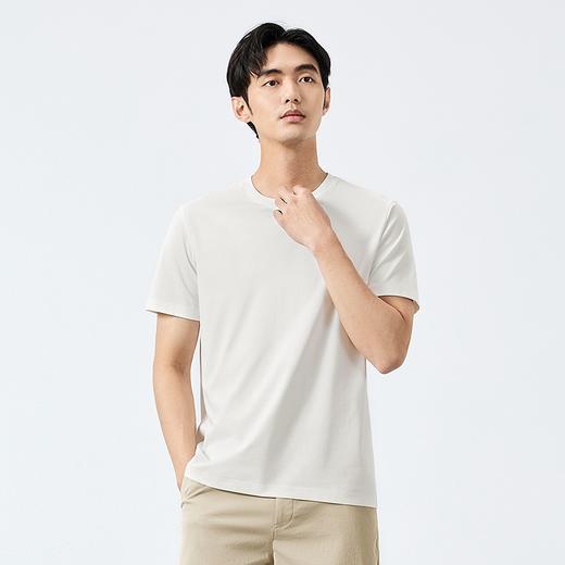 【含桑蚕丝】柒牌男装短袖T恤男2025夏季凉感休闲百搭圆领体恤衫 商品图1
