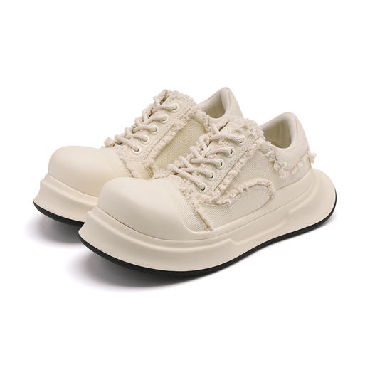 Ariseism&Neatoism 圆头帆布鞋米奇大头鞋女厚底增高休闲板鞋 商品图0