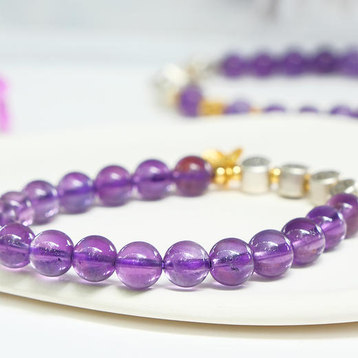 巧也【大鹏紫微】【学途向华】8mm紫水晶手珠定制款逢考必过.金榜题名. 成功上岸系列国风手串禅意风 商品图4