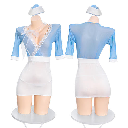 【情趣内衣】霏慕 甜蜜航线深V包臀空姐装6401 商品图7