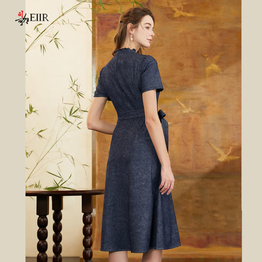 司歌弹力仿牛仔短袖风衣裙连衣裙A911019X 商品图3