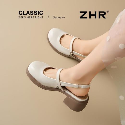 ZHR则则包头凉鞋女2025夏季新款粗跟法式单鞋配裙子气质玛丽珍鞋 商品图6