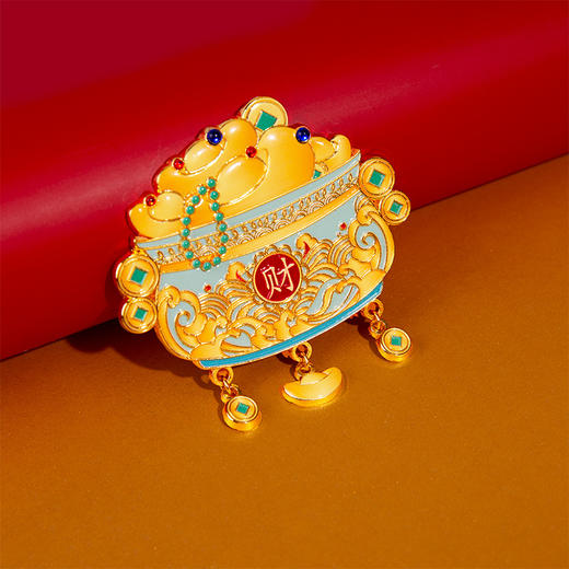 【聚宝盆吊坠】金属冰箱贴国潮财运祝福文创纪念工艺品 商品图0