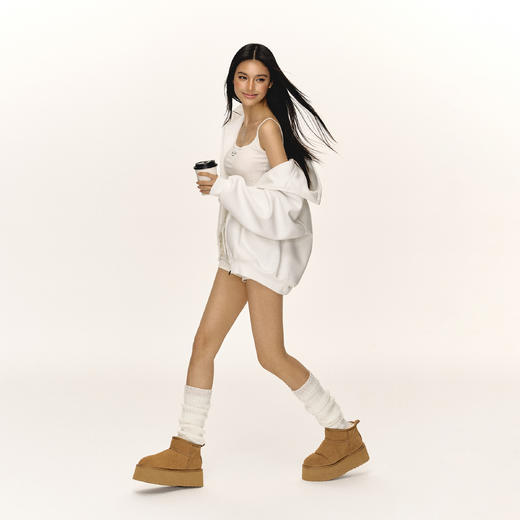 Ariseism&Neatoism 秋冬加绒厚底鞋迷你增高保暖休闲短筒雪地靴女 商品图2