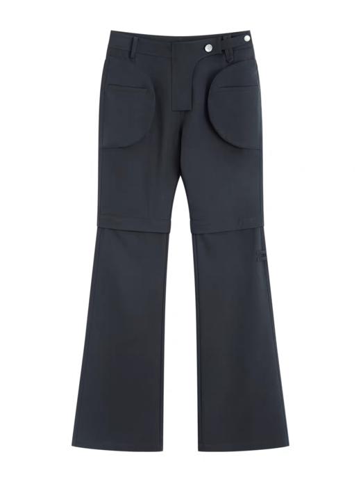 出逃赤岗西/25SSK157/原创腰头异形口袋双色宽松微喇休闲裤 商品图3