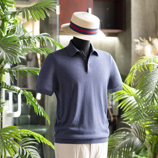 25年新款男士夏日高级皮马棉/高性能功能纤维 翻领Polo衫短袖   四色可选 商品图3