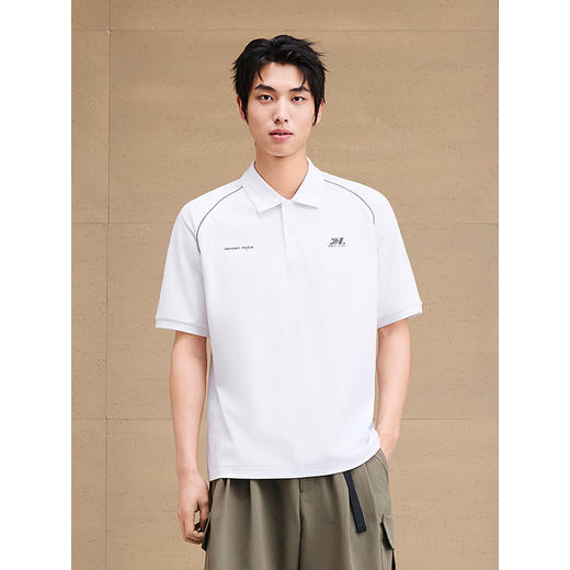 GXG男装 重磅分割印花反光休闲polo衫男士翻领短袖上衣 25夏热卖 商品图4