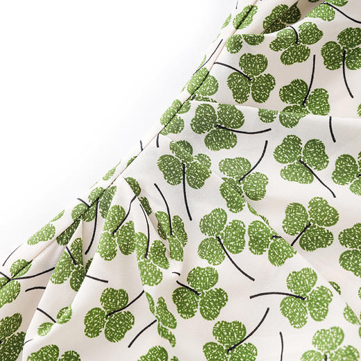 「高货wl」全新升级【铂金会员321/天猫429/差价108】(01411)洛诗琳气质减龄印花双绉连衣裙2025夏季方领修身显瘦裙子 商品图3