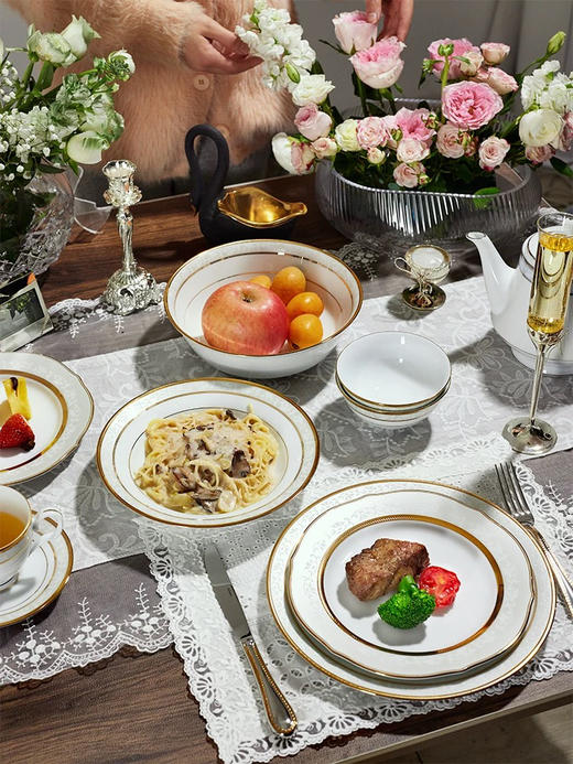 Noritake则武 BRUNSWICK日式田园风中餐餐具套装家用盘子6人份组 商品图1