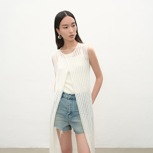 NEELLY纳俪商场同款夏新款个性水洗毛边牛仔短裤女百搭显瘦阔腿裤N25051H01125 商品图2