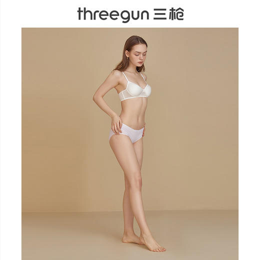 Threegun三枪 弹力棉条纹女三角裤-40812B0P1 商品图1