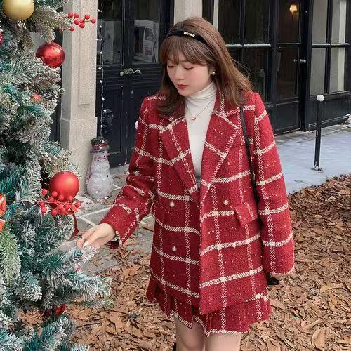 【诗铭洛可】XCA476小香风夹棉外套/压褶半裙B9-2 商品图1