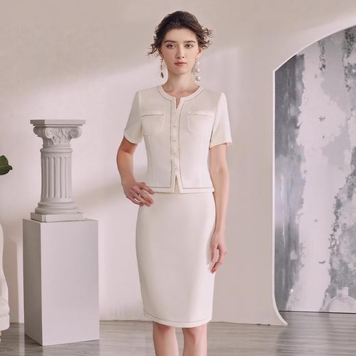 IWY/职场高阶感米白色西装气质垂感半身裙职业套装小香风优雅V领CS2316 商品图1