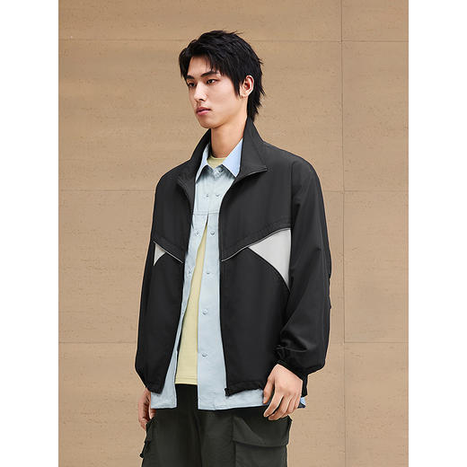 【防晒凉感】GXG男装反光条骑行撞色防晒服立领夹克外套25夏热卖* 商品图2