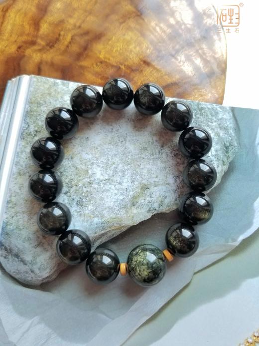 泰山石金曜石能量手串 商品图3