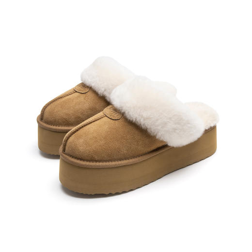 Ariseism&Neatoism 秋冬新款休闲增高包头厚底毛毛半拖鞋女外穿 商品图0