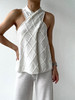 ZAANLI｜ZNSS25013 蝴蝶纱菱格交叉挂脖针织背心 [ 白 ] 商品缩略图1