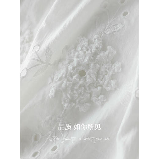 COCOBELLA棉花糖风植绣花朵镂空蕾丝拼接吊带裙连衣裙FR3228 商品图4