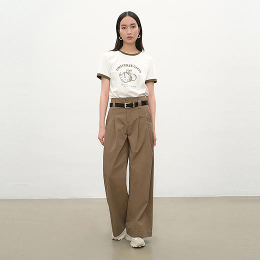 NEELLY纳俪商场同款夏季新款休闲百搭显瘦直筒裤女时尚通勤长裤N25051H01124 商品图2