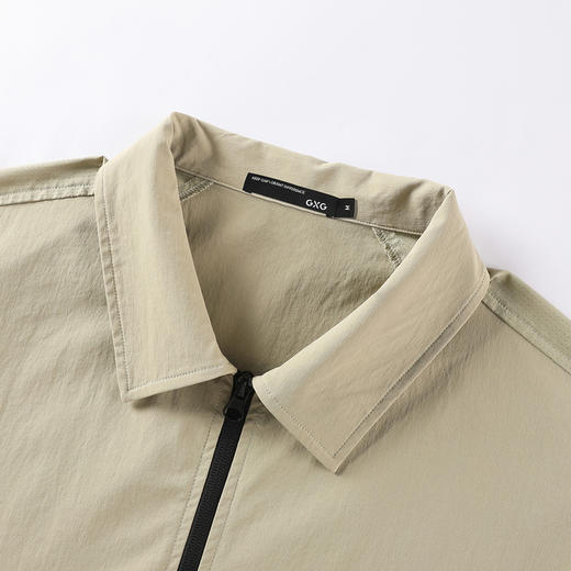 GXG男装25夏季时尚拉链口袋翻领简约通勤休闲男式短袖POLO衫K&C 商品图10