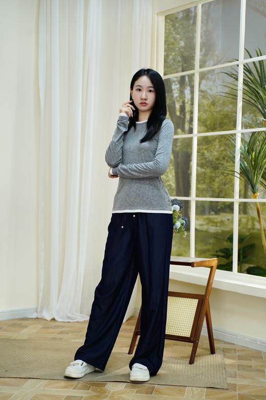 S1裸感空调裤 臣禾【养肤舒适裤】松紧腰抽绳直筒休闲裤	JZ252060258 商品图12