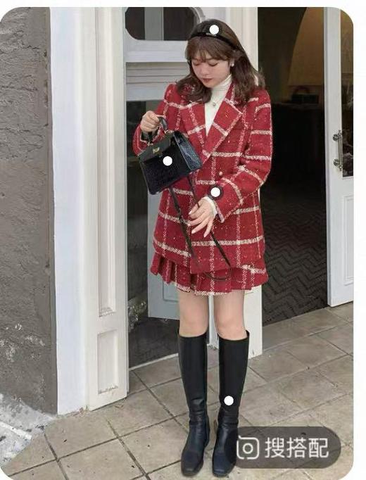 【诗铭洛可】XCA476小香风夹棉外套/压褶半裙B9-2 商品图2