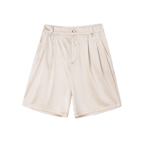 「高货oyg」全新升级【铂金会员293/天猫399/差价106】(10535)洛诗琳缎面真丝女裤2025夏季新款高腰显瘦纯色桑蚕丝短裤 商品图4