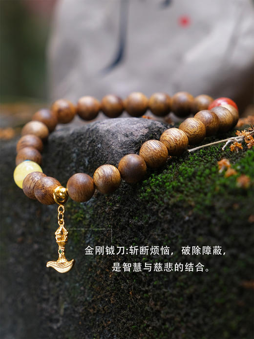 巧也【沉韵禅心】8mm奇楠沉香配南红蜜蜡手珠国风手串禅意风 商品图4