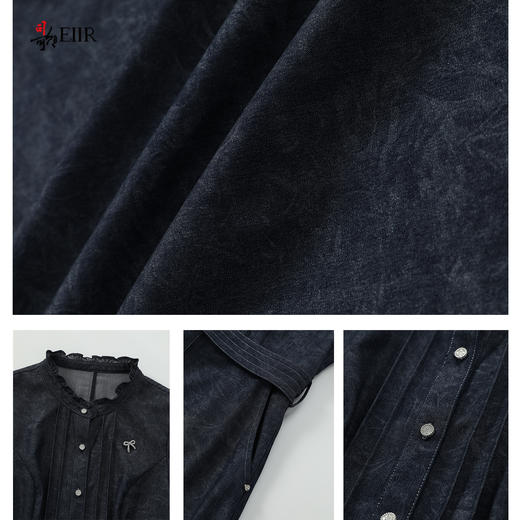 司歌弹力仿牛仔短袖风衣裙连衣裙A911019X 商品图2