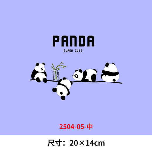 可爱四只熊猫烫画贴印花贴卡通动物DIY热转印熨斗烫画2025 商品图2