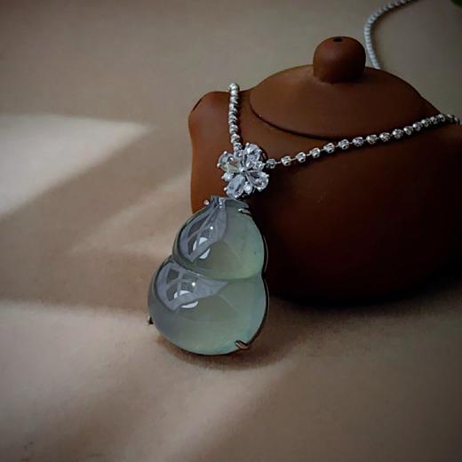 Pt （铂金）镶嵌翡翠葫芦项坠 商品图4